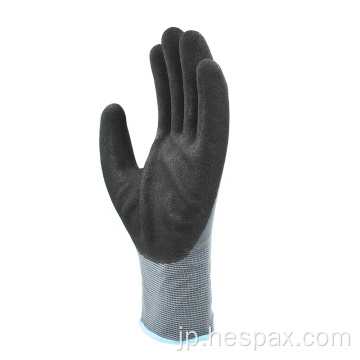 ヘスパックスニトリルサンディ仕上げは保護作業手袋を握りました